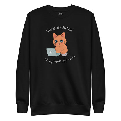 I Love My Puter All My Friends Are Inside it Unisex Premium Sweatshirt